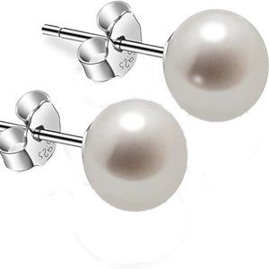 Cultured Pearl Earrings in .925 Sterling Silver Posts Classic Set Timeless